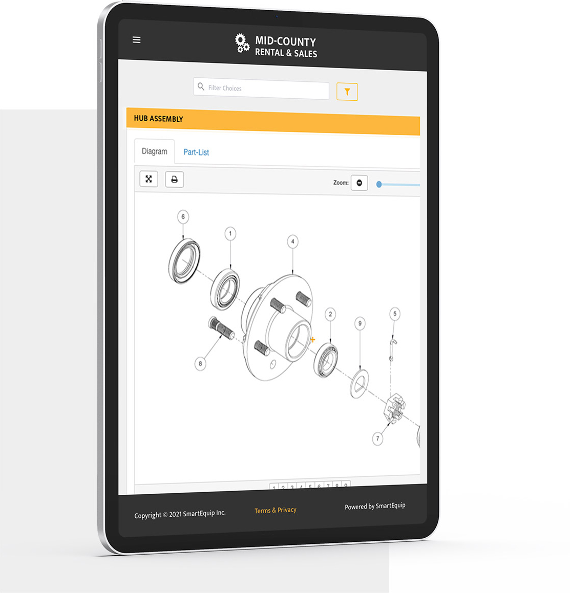 Procurement on tablet vertical